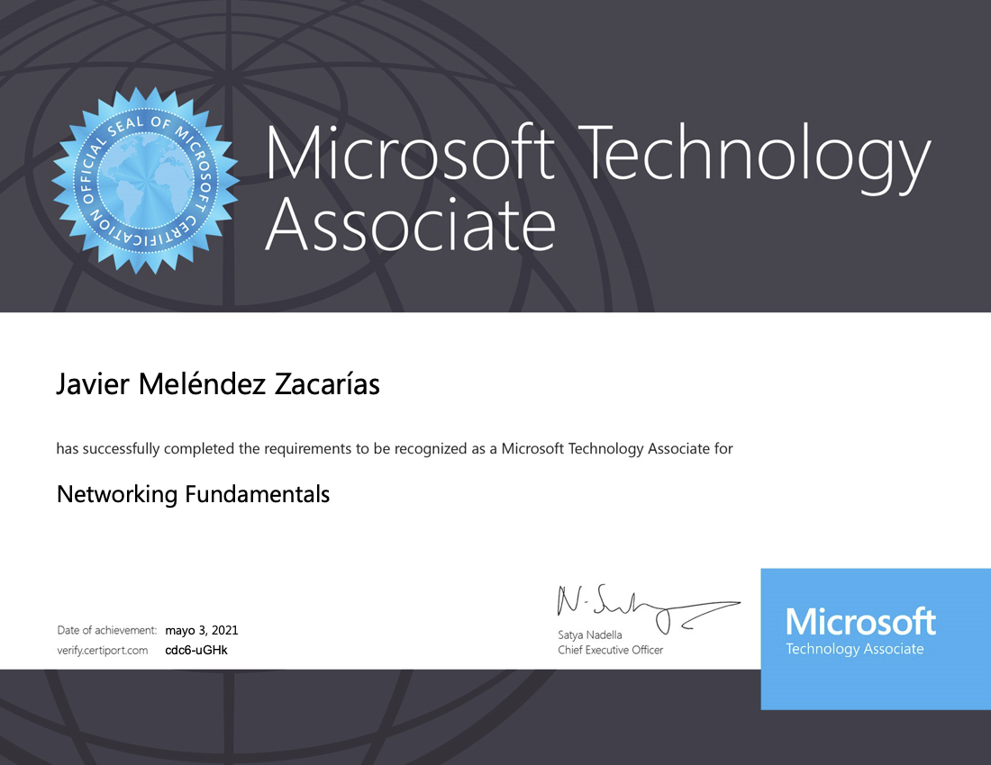 Networking Fundamentals certification