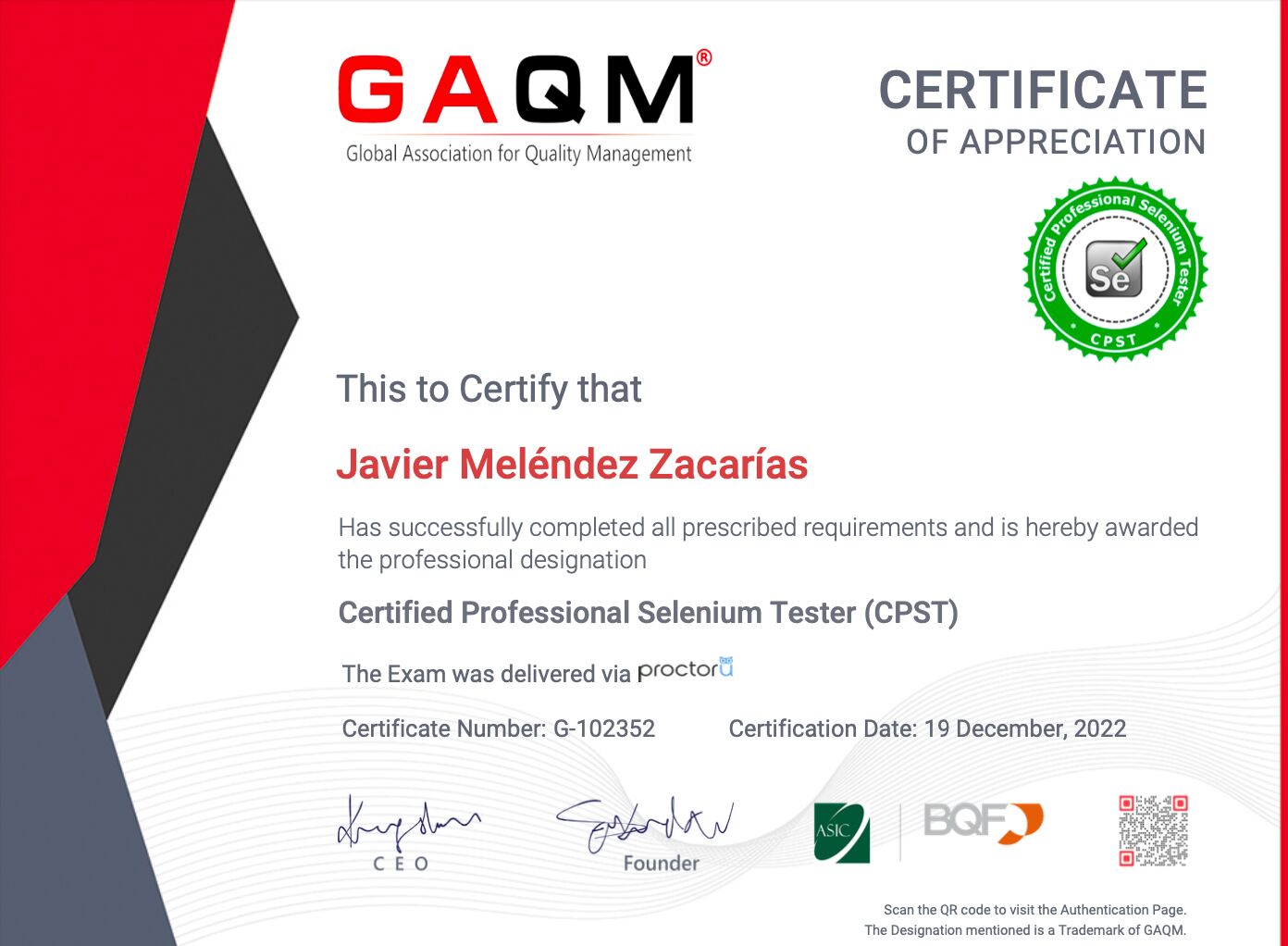 Selenium Certification