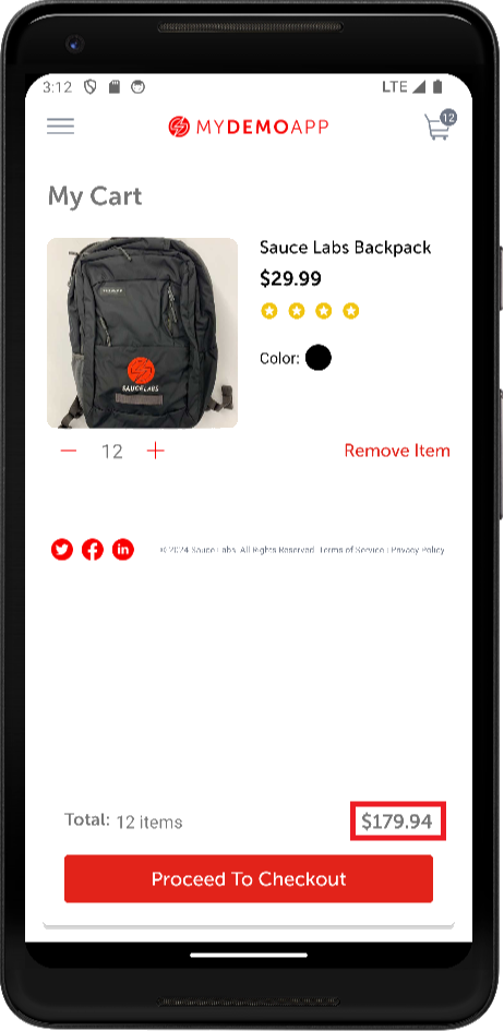 My Demo App bug